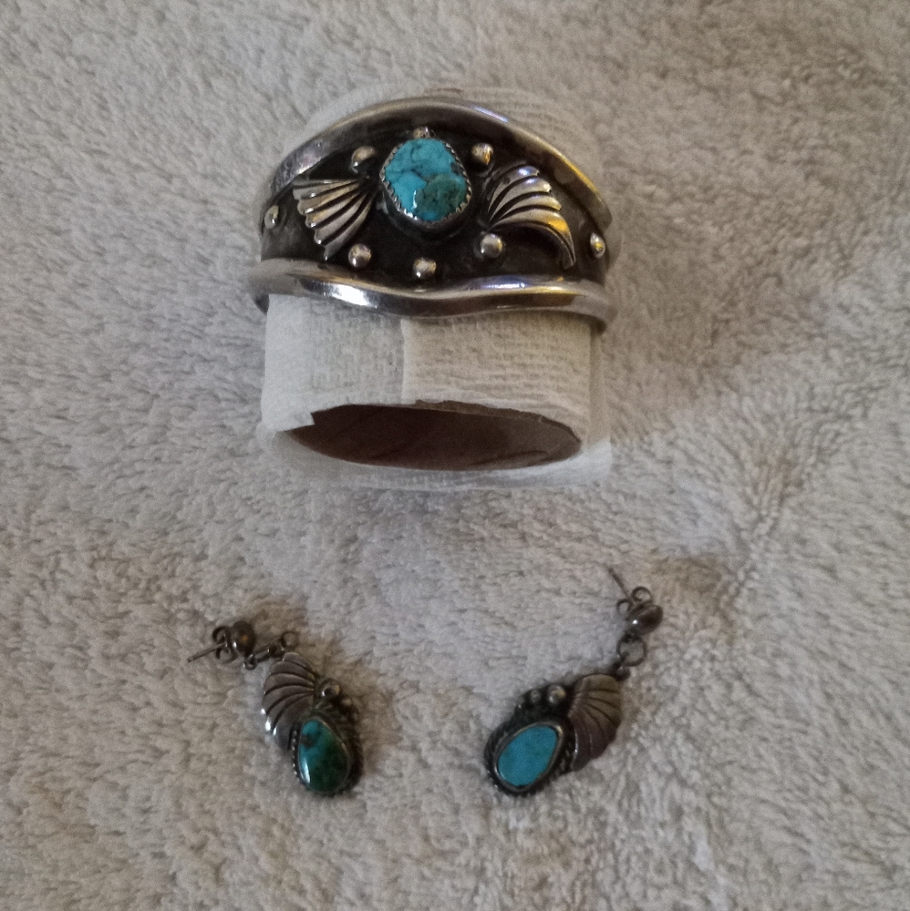 Cuff Bracelet & Earrings